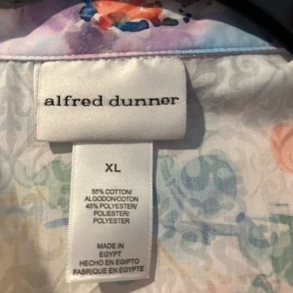 Alfred Dunner NWT Multi Colored Floral Button Down Collared Blouse - Picture 10 of 10
